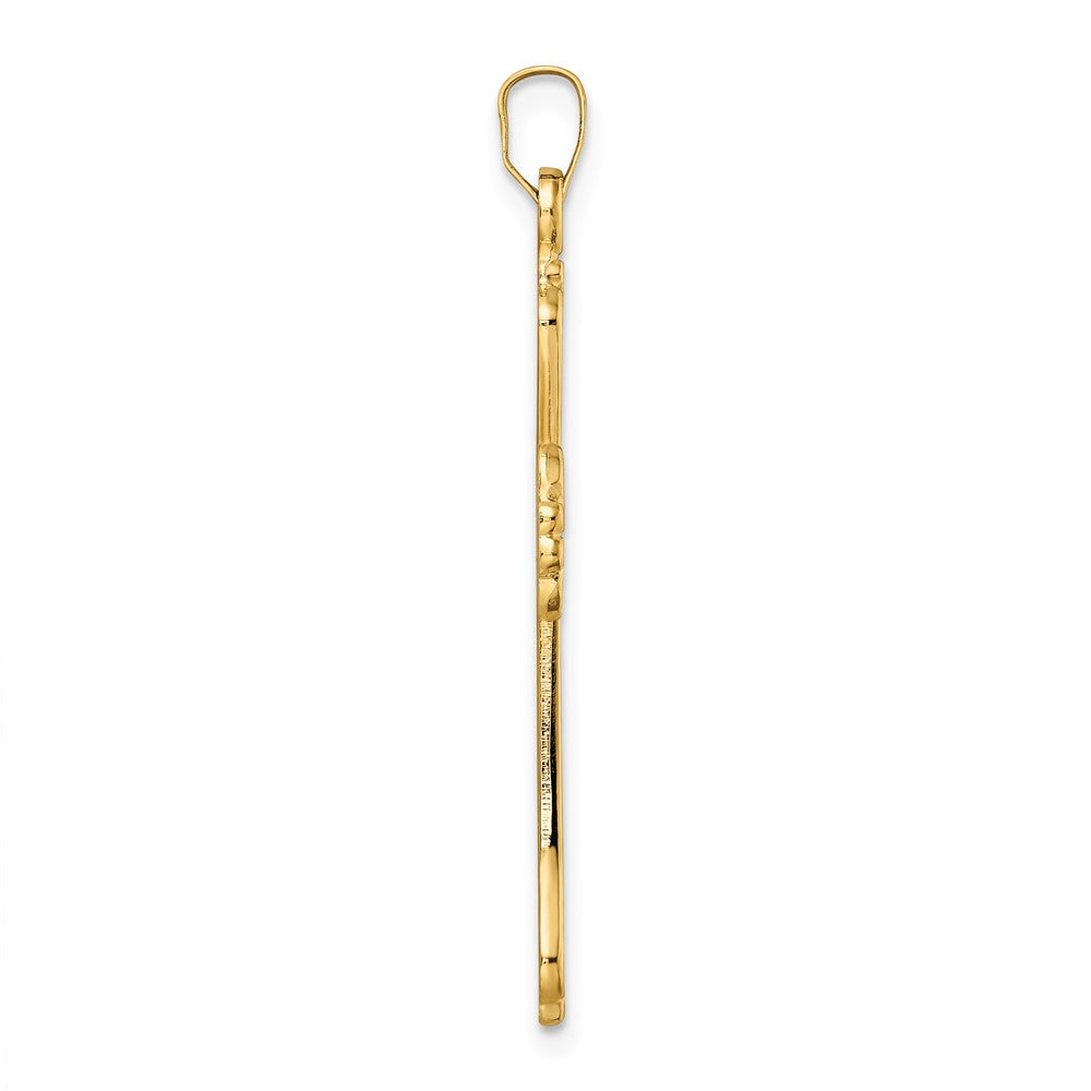 14k Polished Solid Fancy Cross Pendant