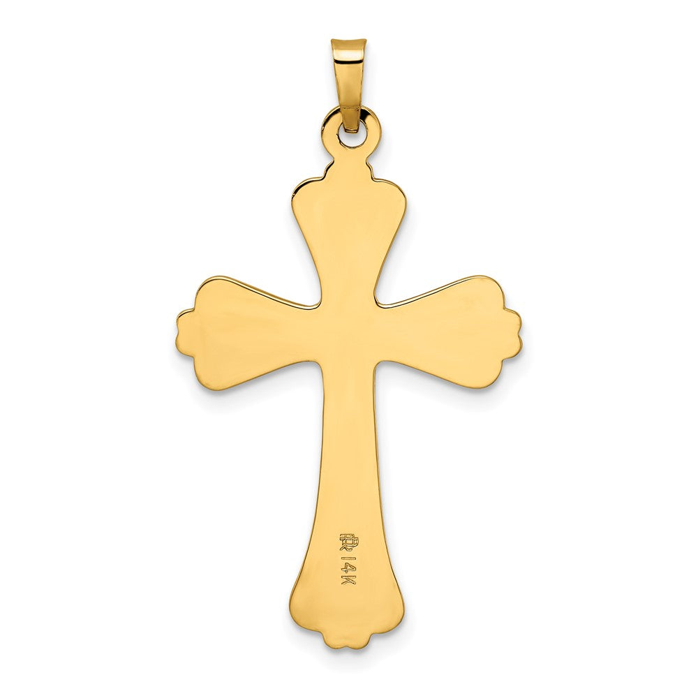 14k Polished Solid Fancy Cross Pendant