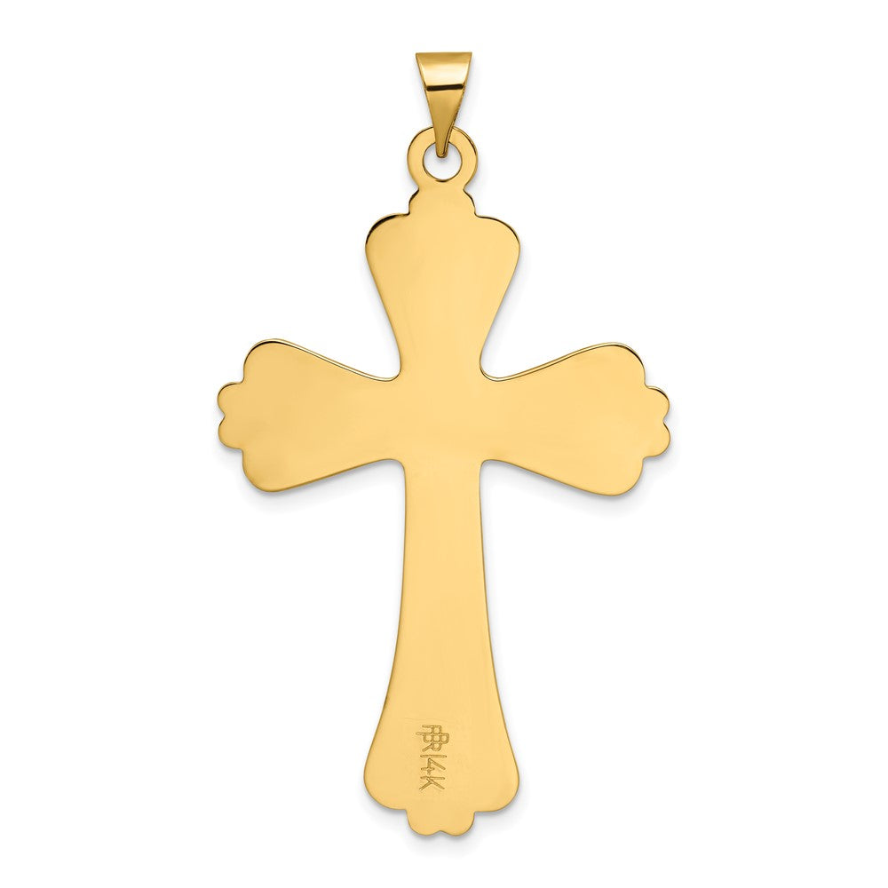14k Polished Solid Fancy Cross Pendant