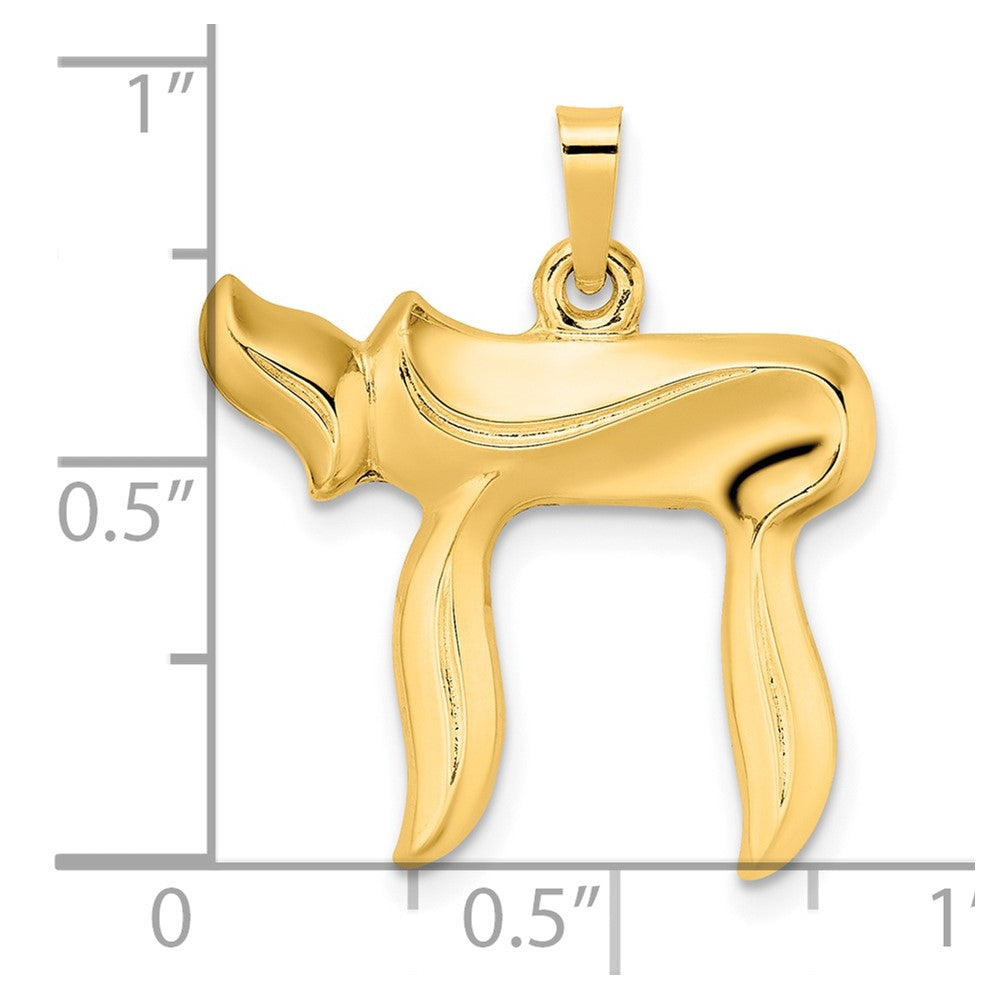 14k Polished Hollow Chai Symbol Pendant