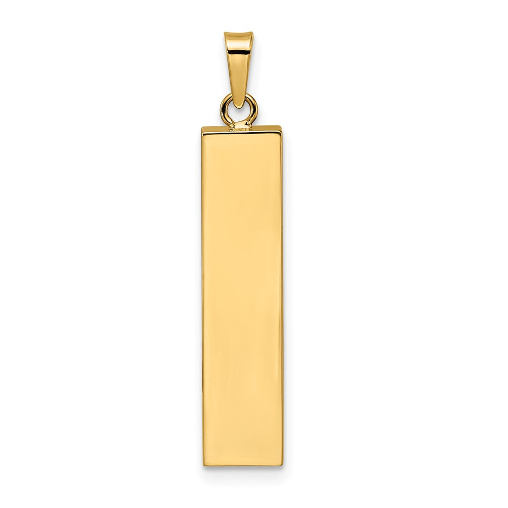 14k Two-tone Polished Hollow Mezuzah w/Star of David and Torah Pendant