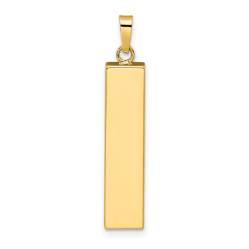 14k Two-tone Polished Hollow Mezuzah w/Star of David and Chai Pendant