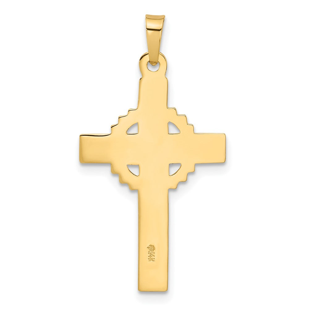 14k Two-Tone Hollow INRI Crucifix Pendent