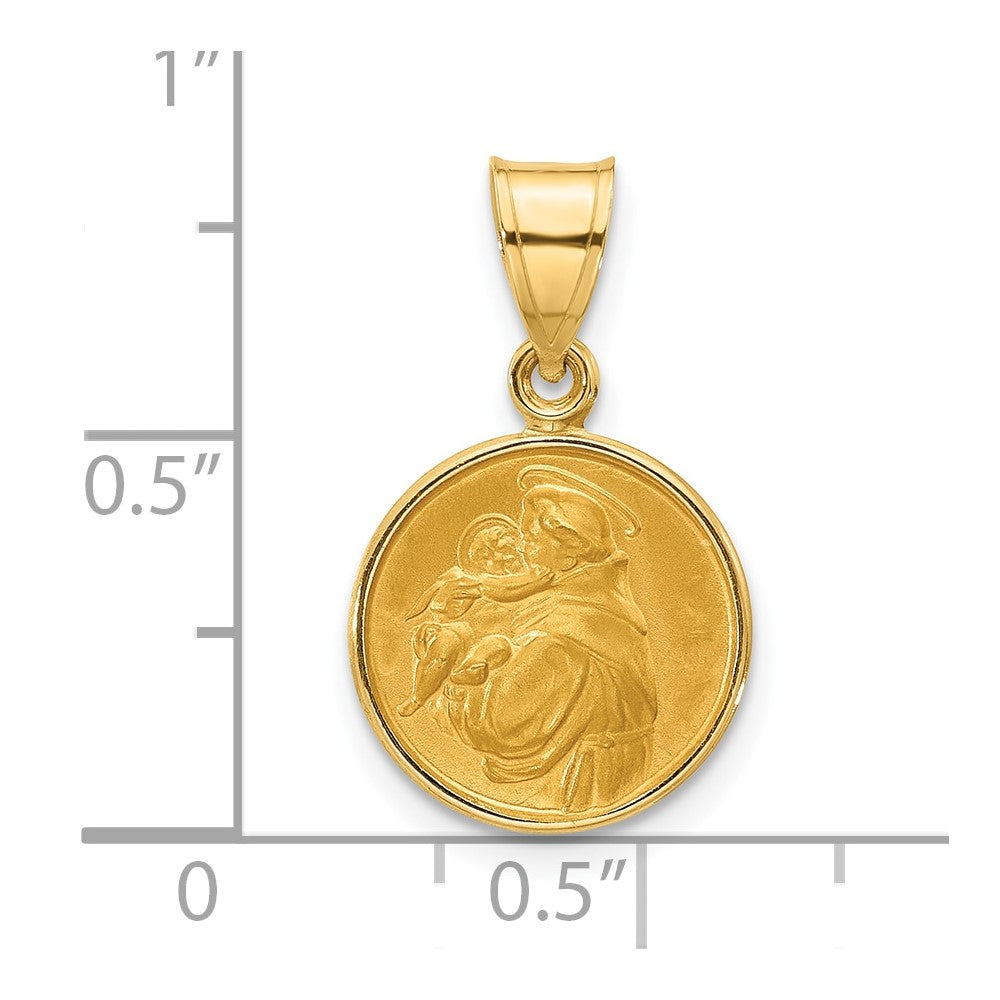 14k Polished and Satin St. Anthony Medal