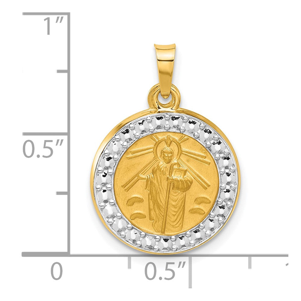 14K with White Rhodium Hollow St. Jude Thaddeus Medal