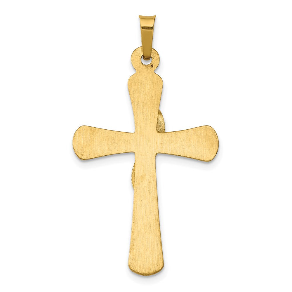 14K Two-Tone Hollow Cross w/Drape Pendant