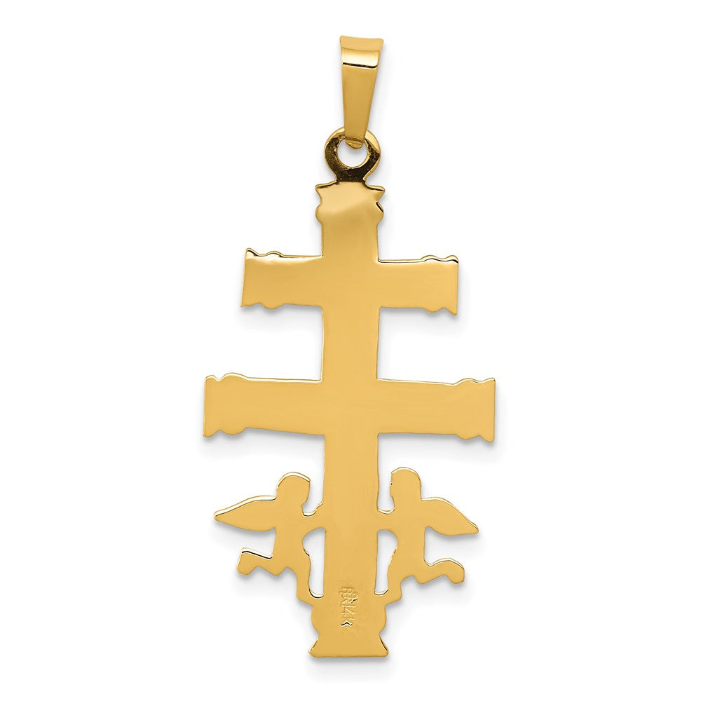 14k Two-tone Cara Vaca Crucifix Pendant