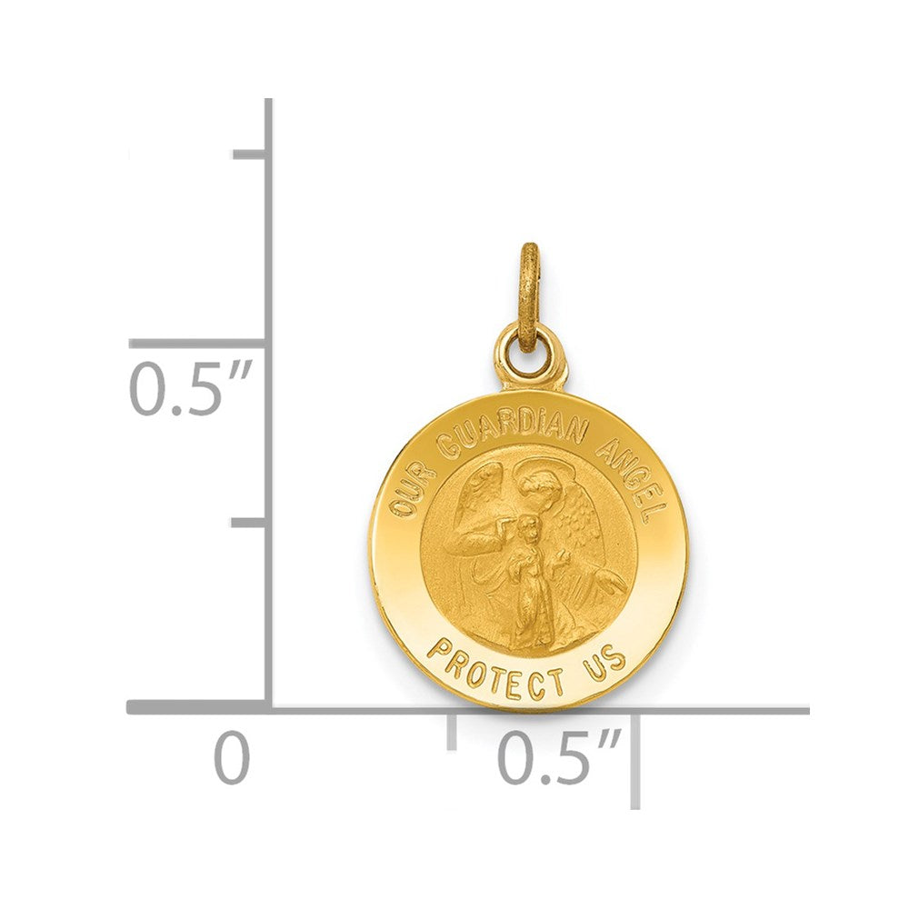14k Guardian Angel Medal Charm