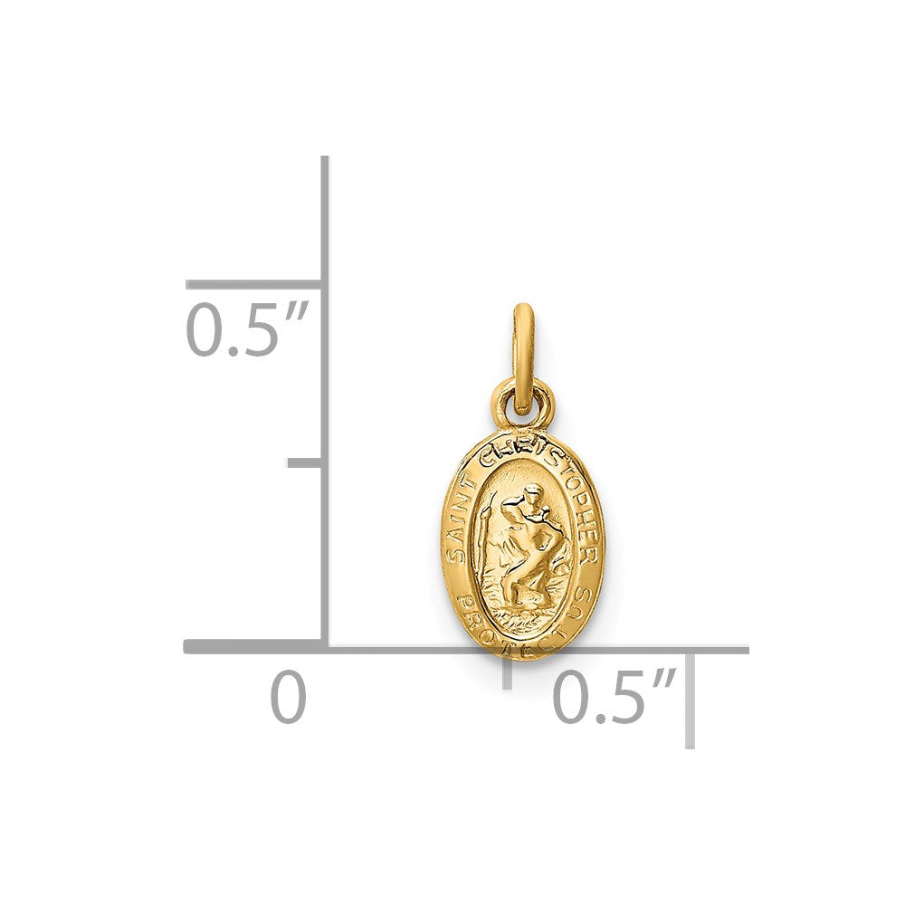 14k Saint Christopher Medal Charm