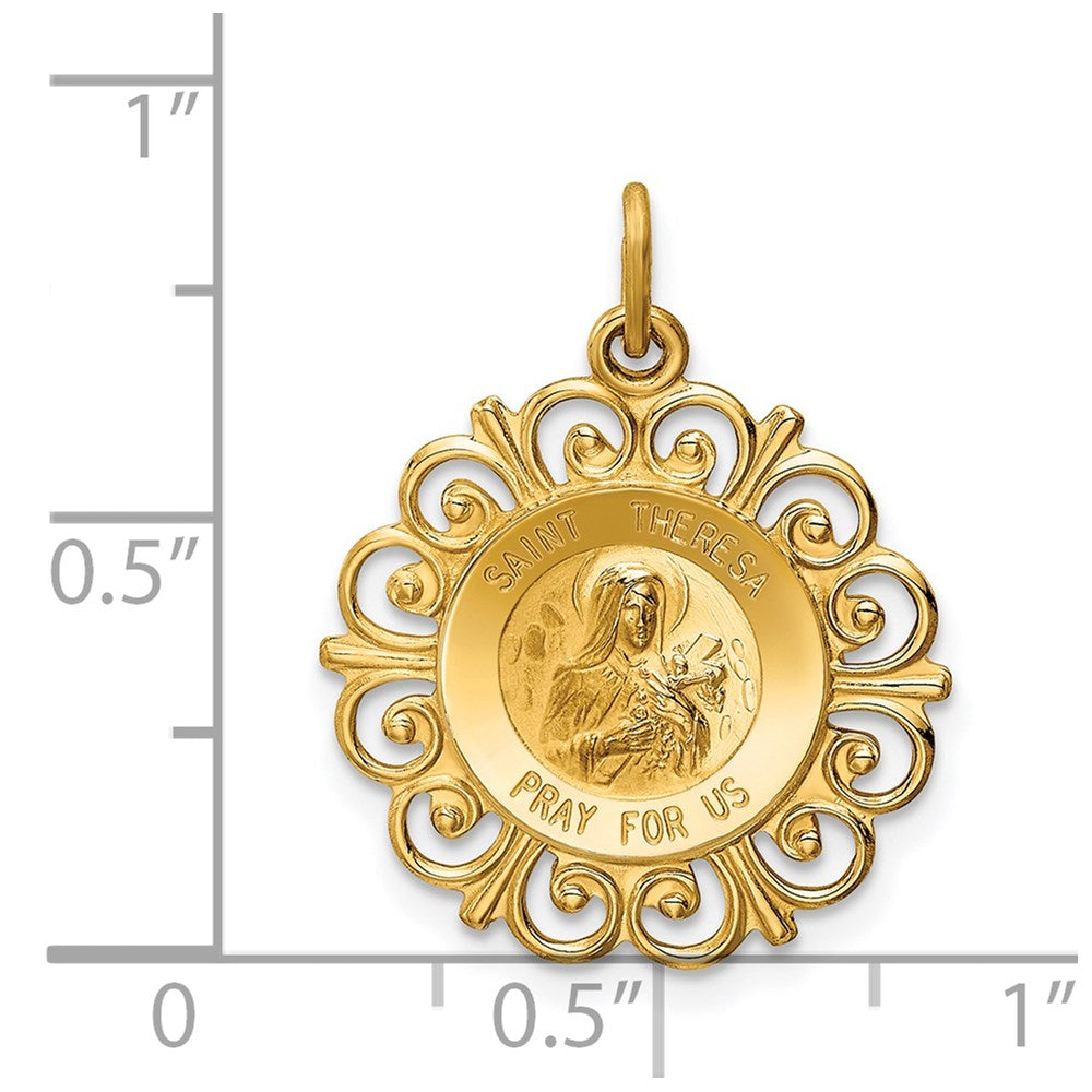 14k Saint Theresa Medal Charm