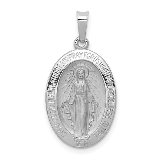 14k White Gold Miraculous Medal