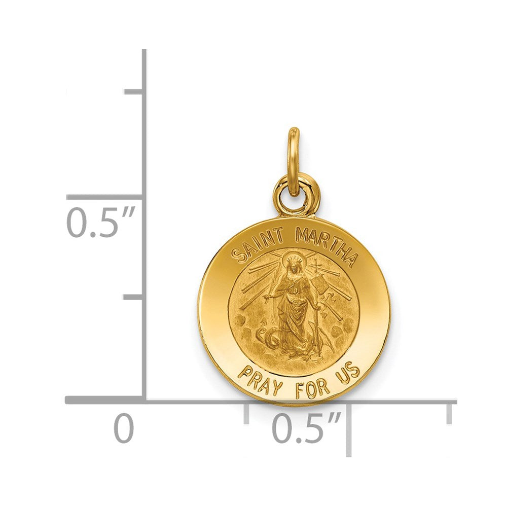 14k Saint Martha Medal Pendant