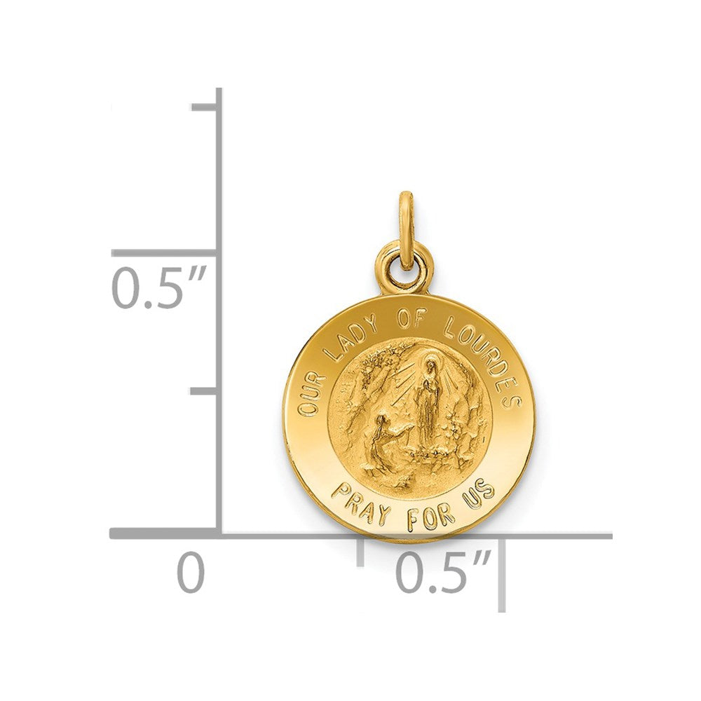 14k Our Lady of Lourdes Medal Charm