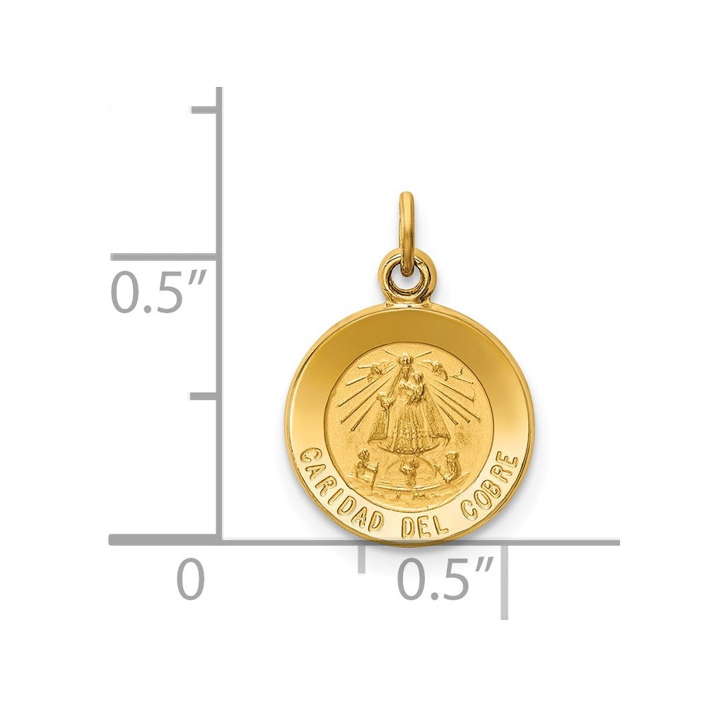 14K Caridad Del Cobre Medal Charm