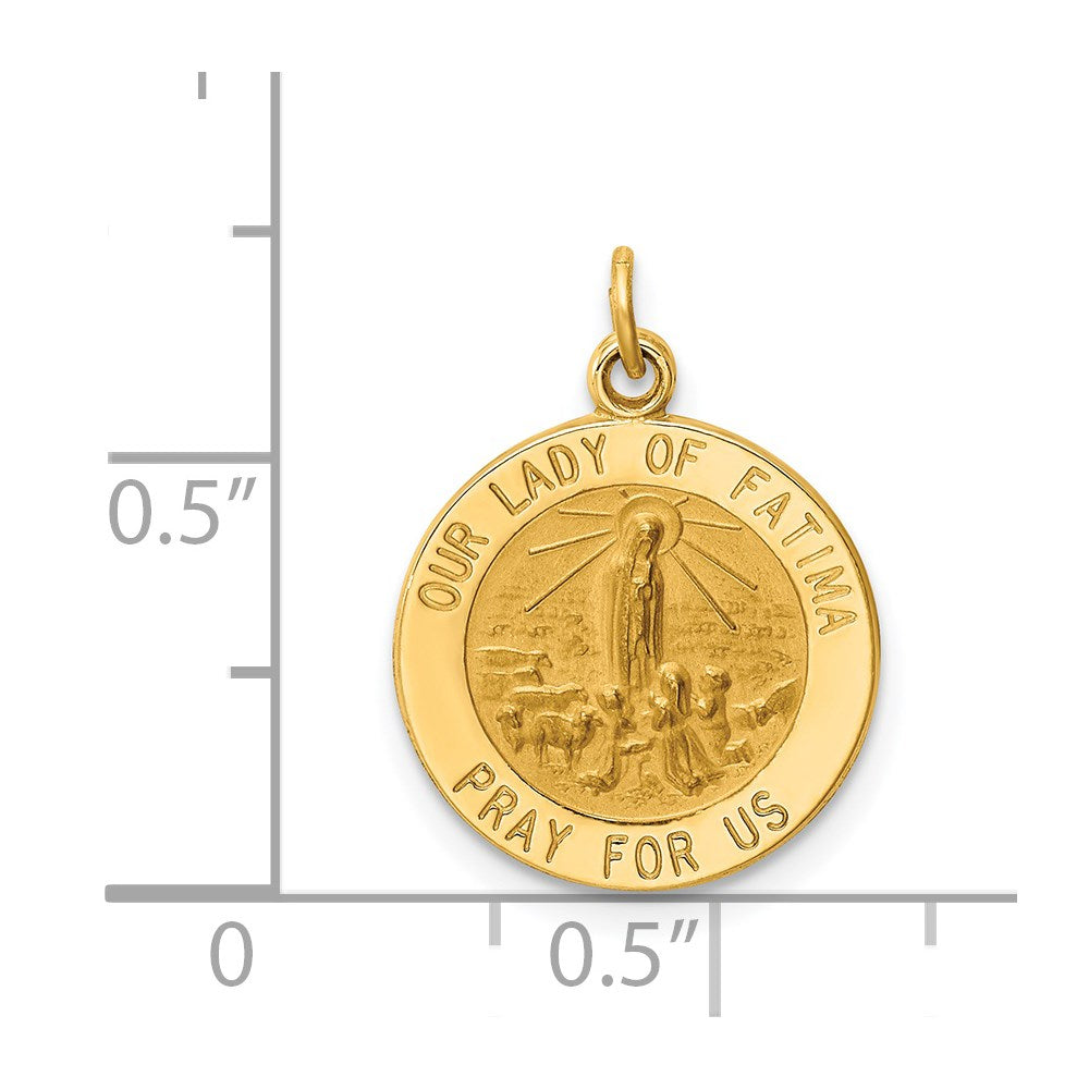 14k Our Lady of Fatima Medal Charm