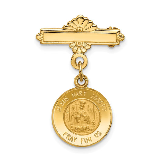 14k Holy Family Medal Pin