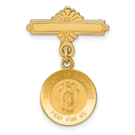 14k Our Lady of Guadalupe Medal Pin