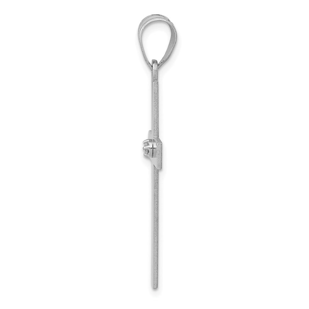 14k White Gold .02ct. Diamond Cross Pendant