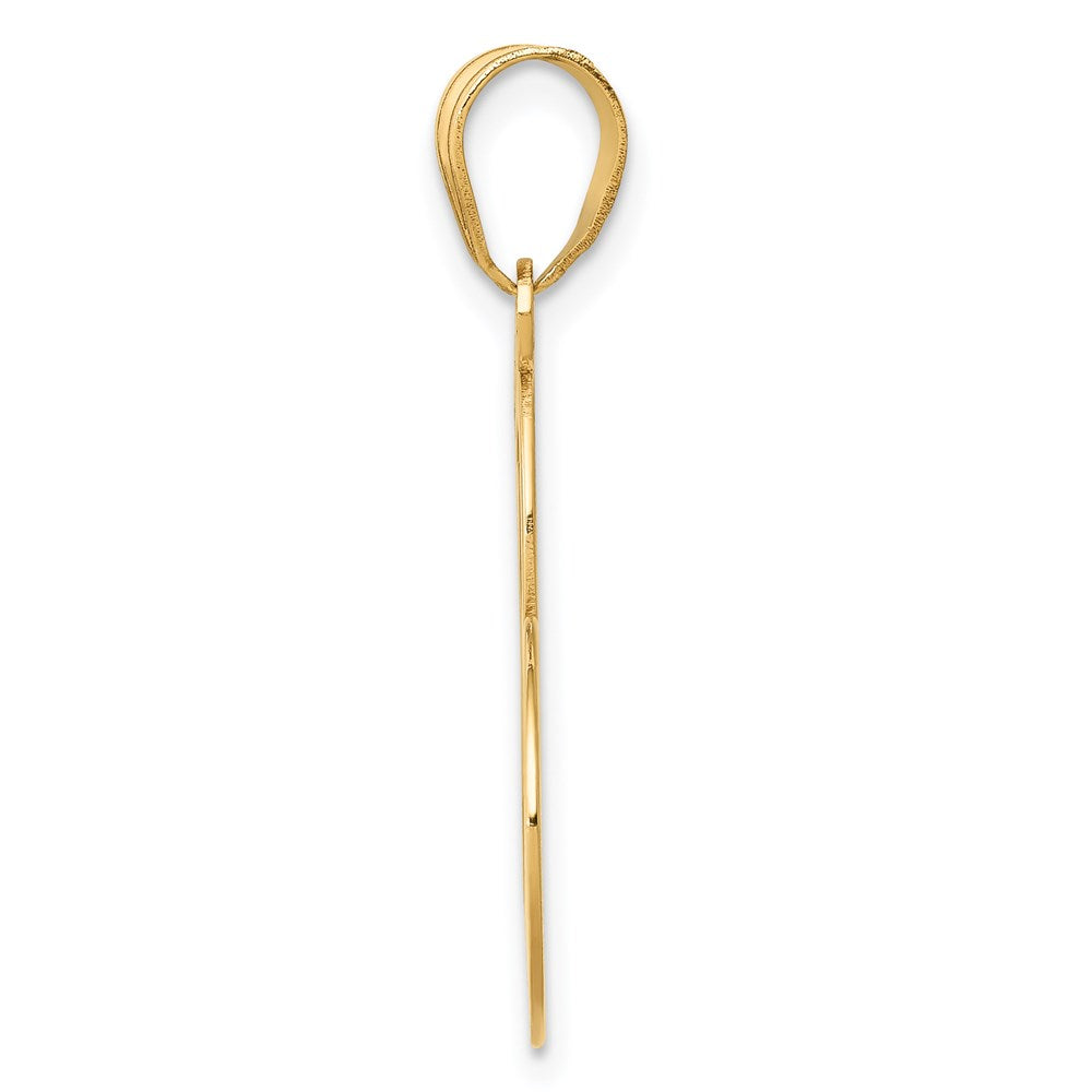 14k Heart W/Cut Out Awareness Ribbon Charm