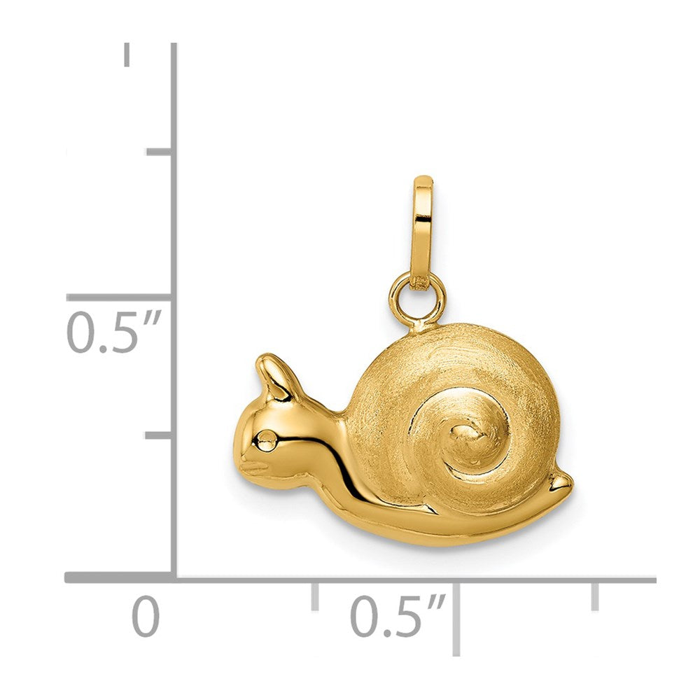14k Hollow Satin & Polished Snail Charm