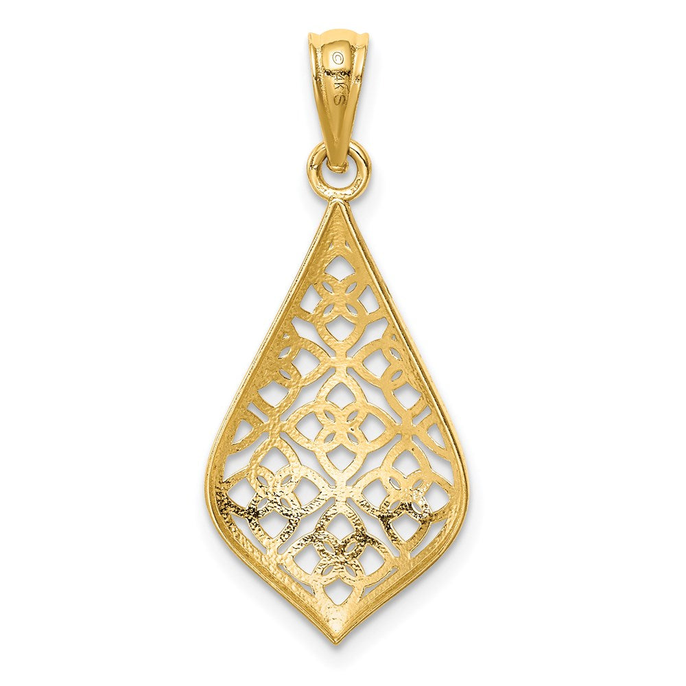 14K Diamond-cut Dangle Pendant