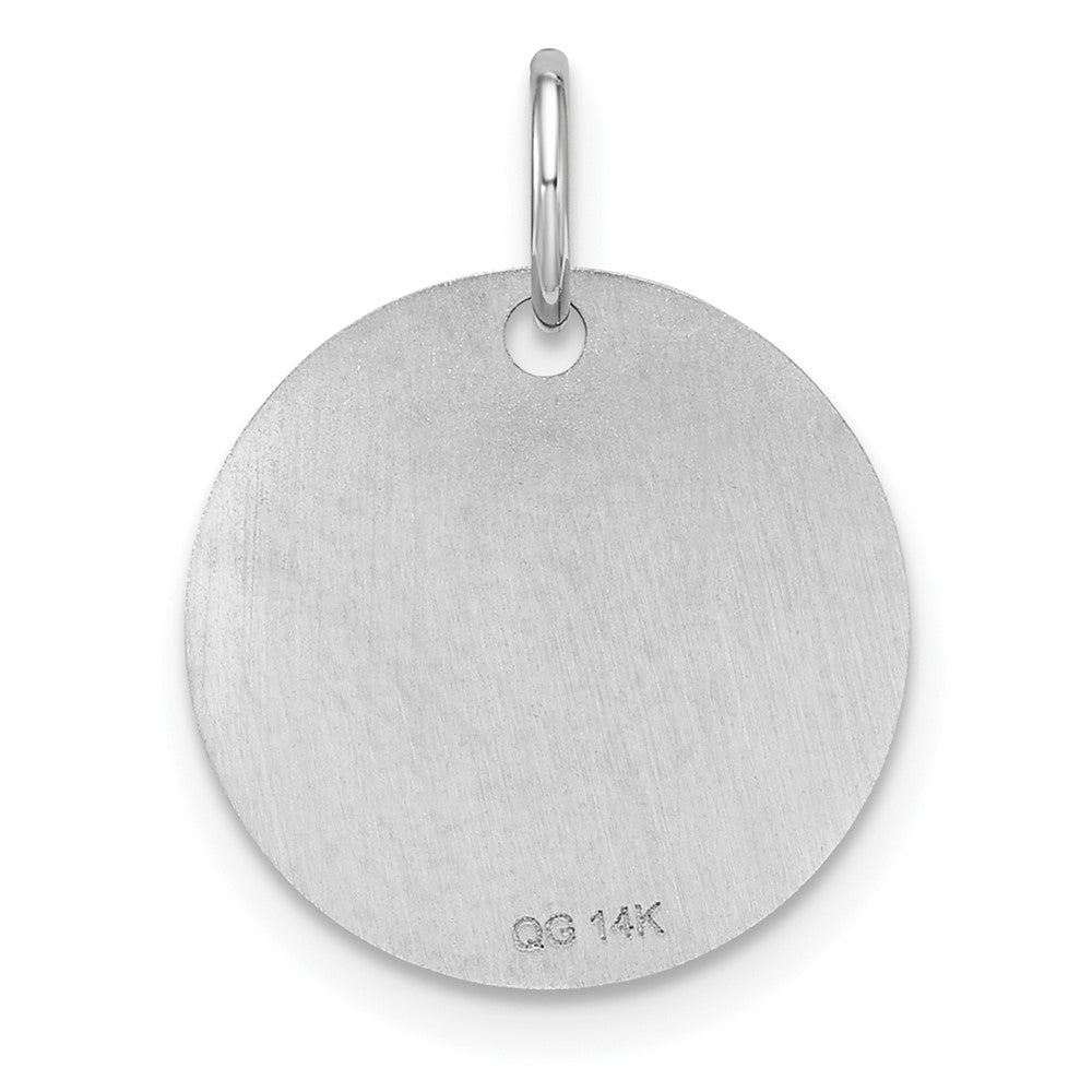 14kw Polished Black Enamel Letter G Initial Disk Charm
