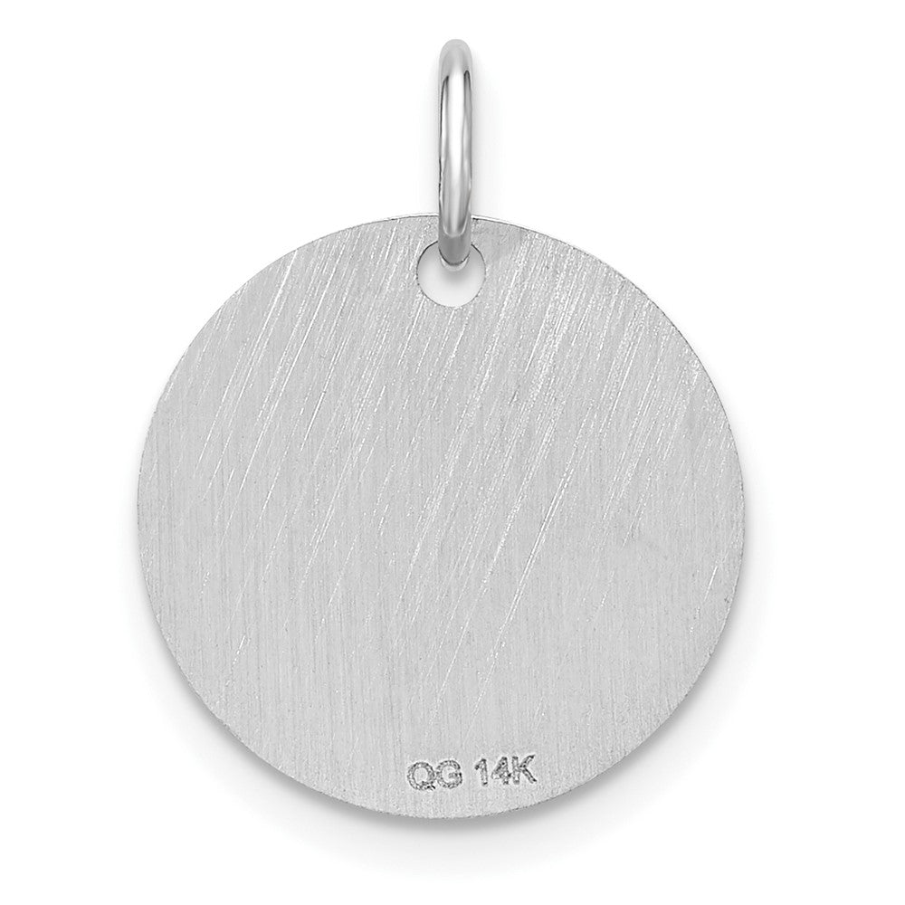 14kw Polished Black Enamel Letter L Initial Disk Charm