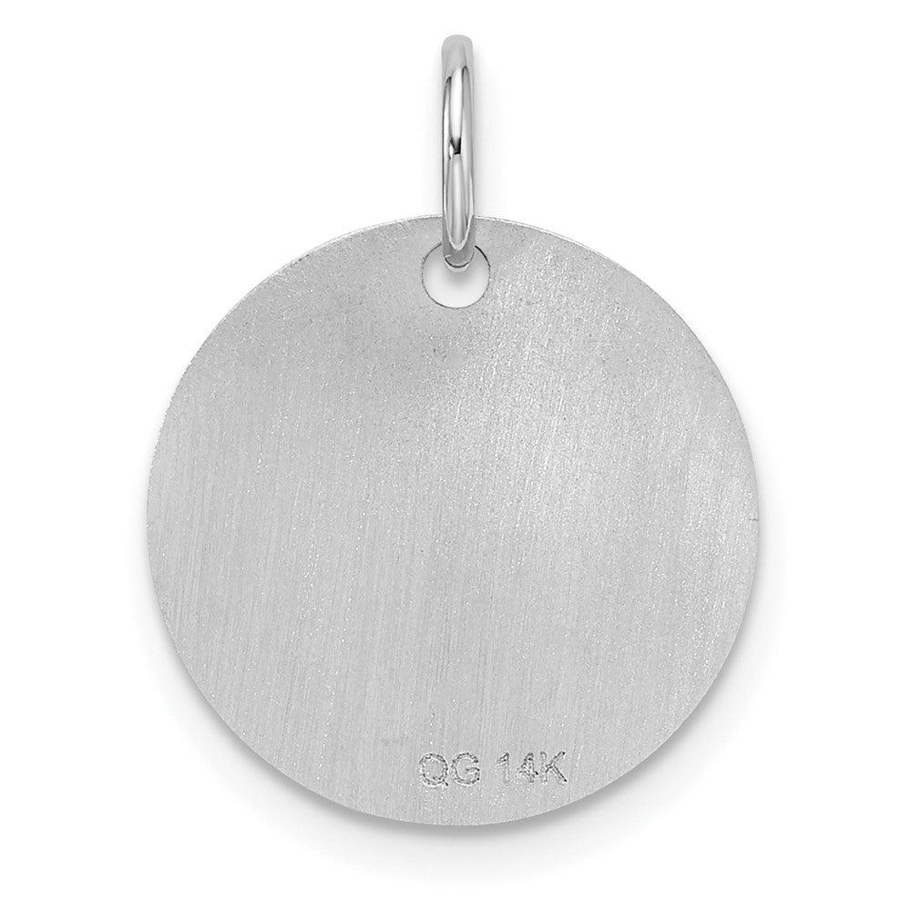 14kw Polished Black Enamel Letter O Initial Disk Charm