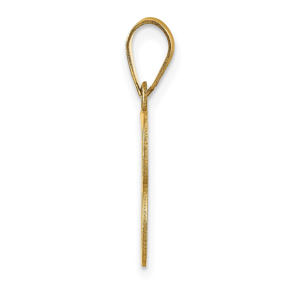 14k Polished Etched Letter B Initial Pendant