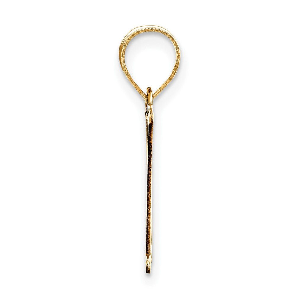14k Polished Etched Letter H Initial Pendant