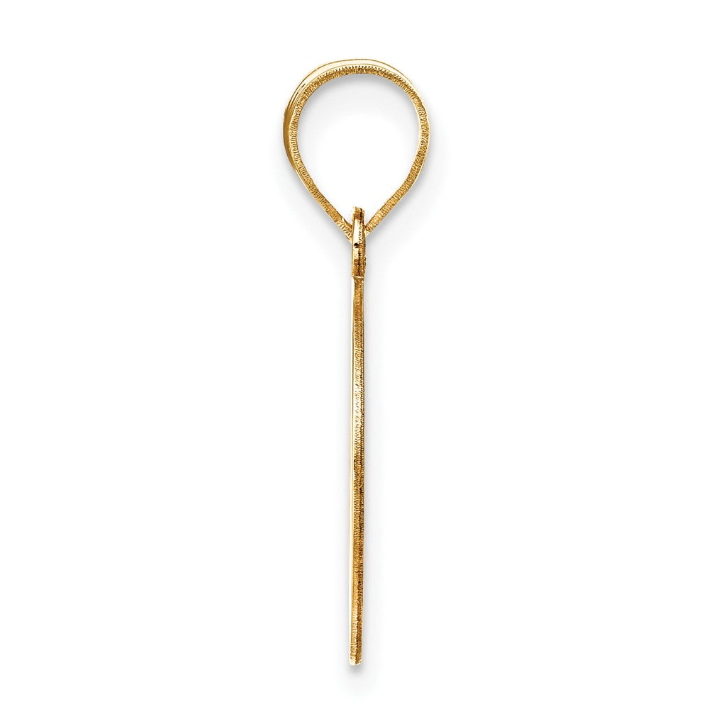 14k Polished Etched Letter O Initial Pendant