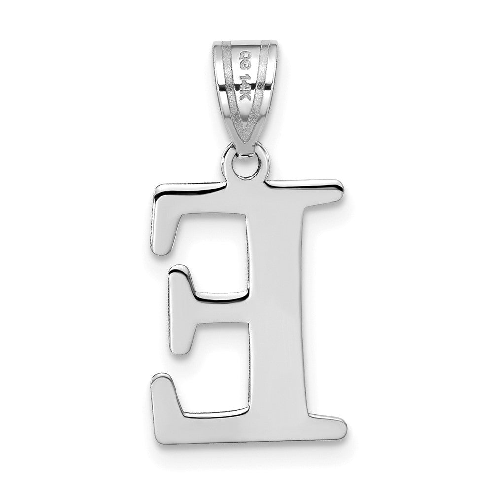 14kw Polished Etched Letter E Initial Pendant