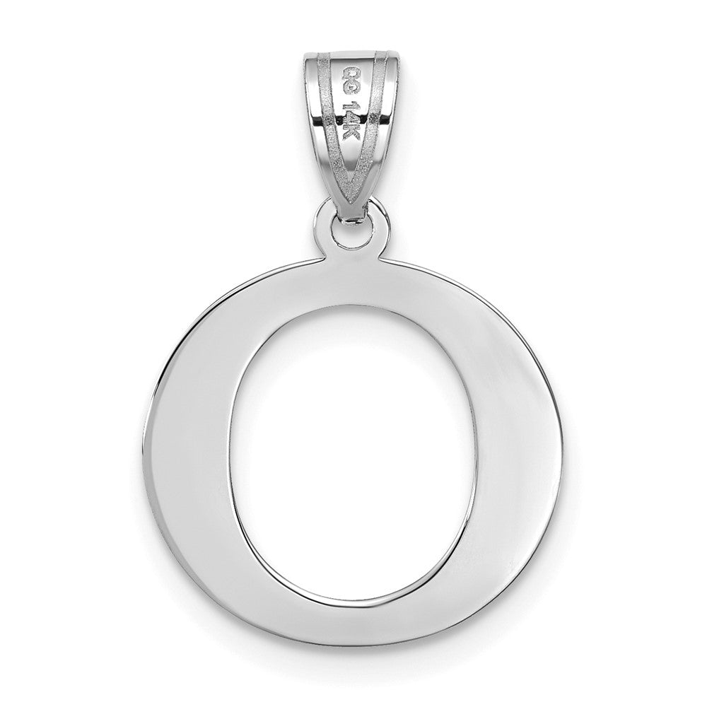 14kw Polished Etched Letter O Initial Pendant