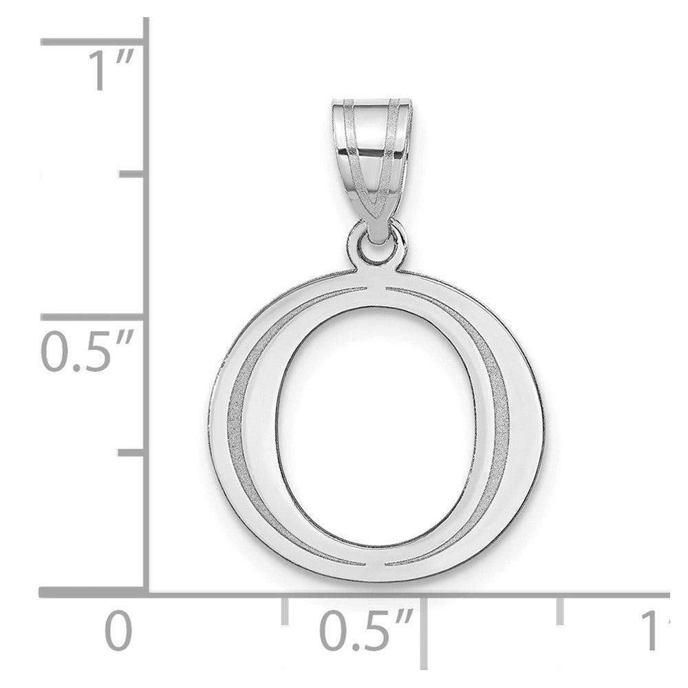 14kw Polished Etched Letter O Initial Pendant