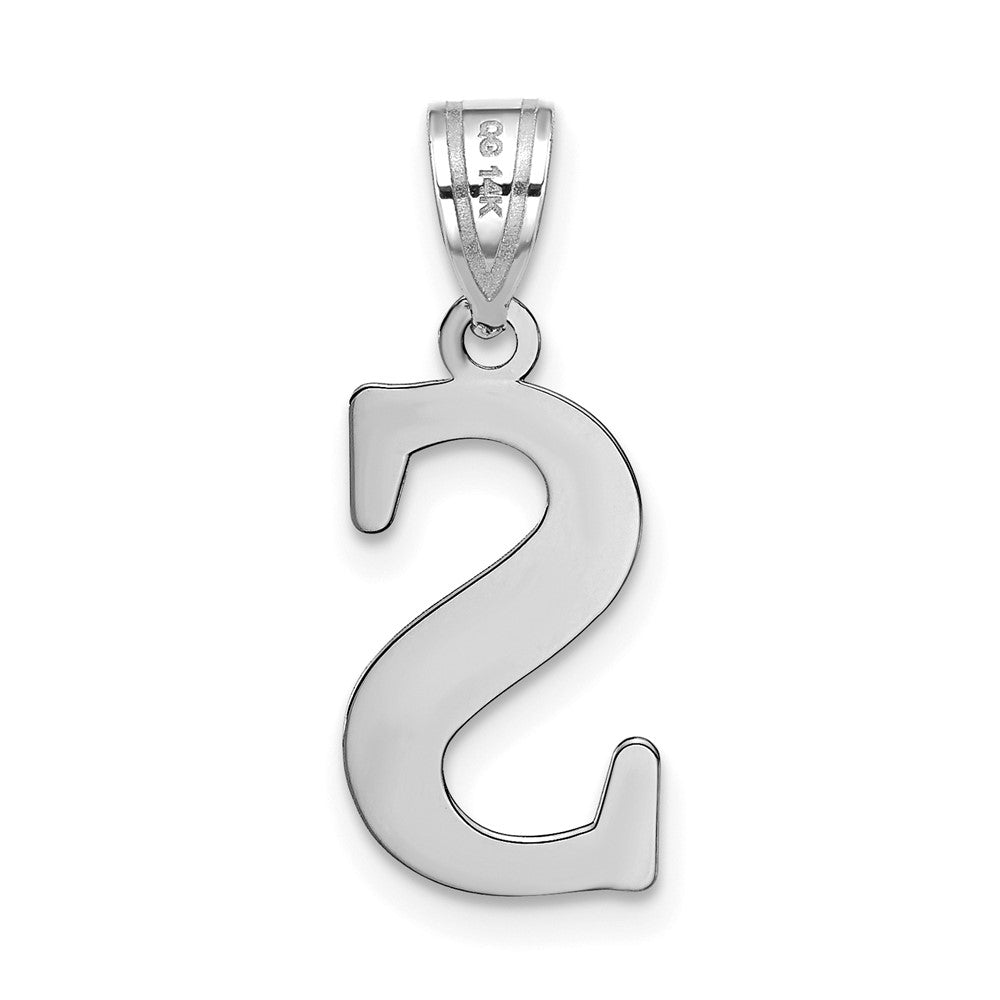 14kw Polished Etched Letter S Initial Pendant