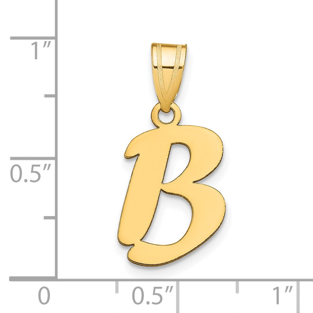 14k Polished Script Letter B Initial Pendant