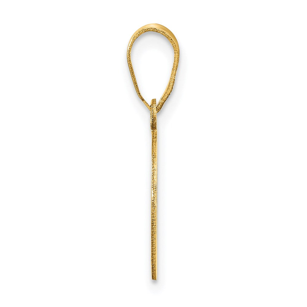 14k Polished Script Letter D Initial Pendant