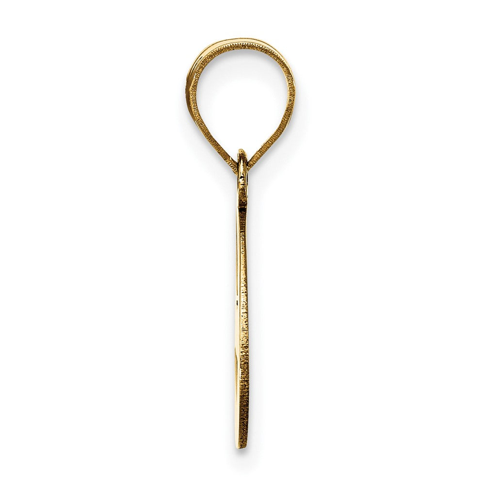 14k Polished Script Letter E Initial Pendant