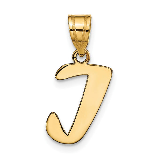 14k Polished Script Letter I Initial Pendant