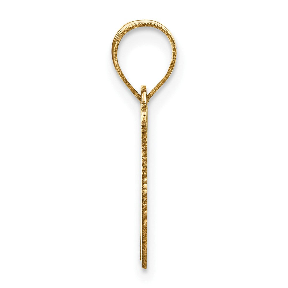14k Polished Script Letter W Initial Pendant