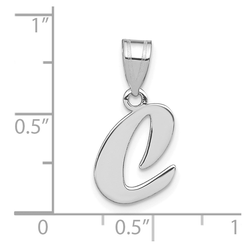 14kw Polished Script Letter C Initial Pendant