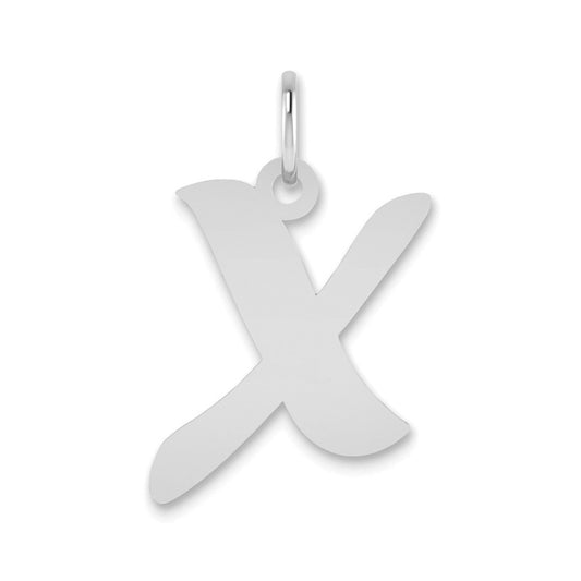 14kw Polished Script Letter X Initial Pendant