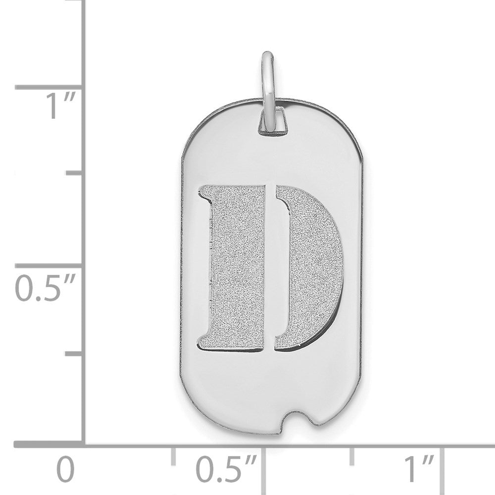 14kw Polished Letter D Initial Dog Tag Pendant
