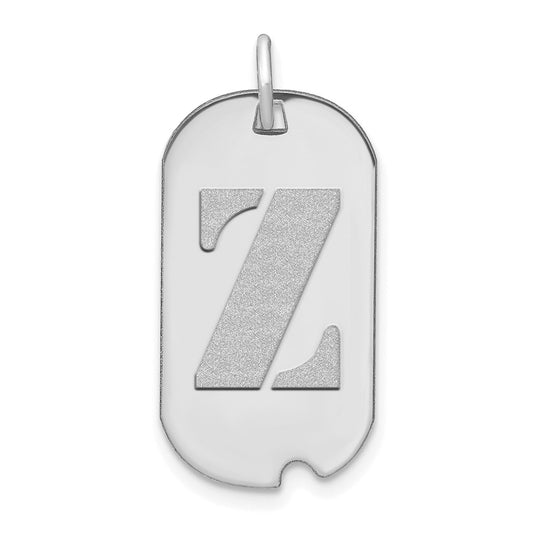 14kw Polished Letter Z Initial Dog Tag Pendant