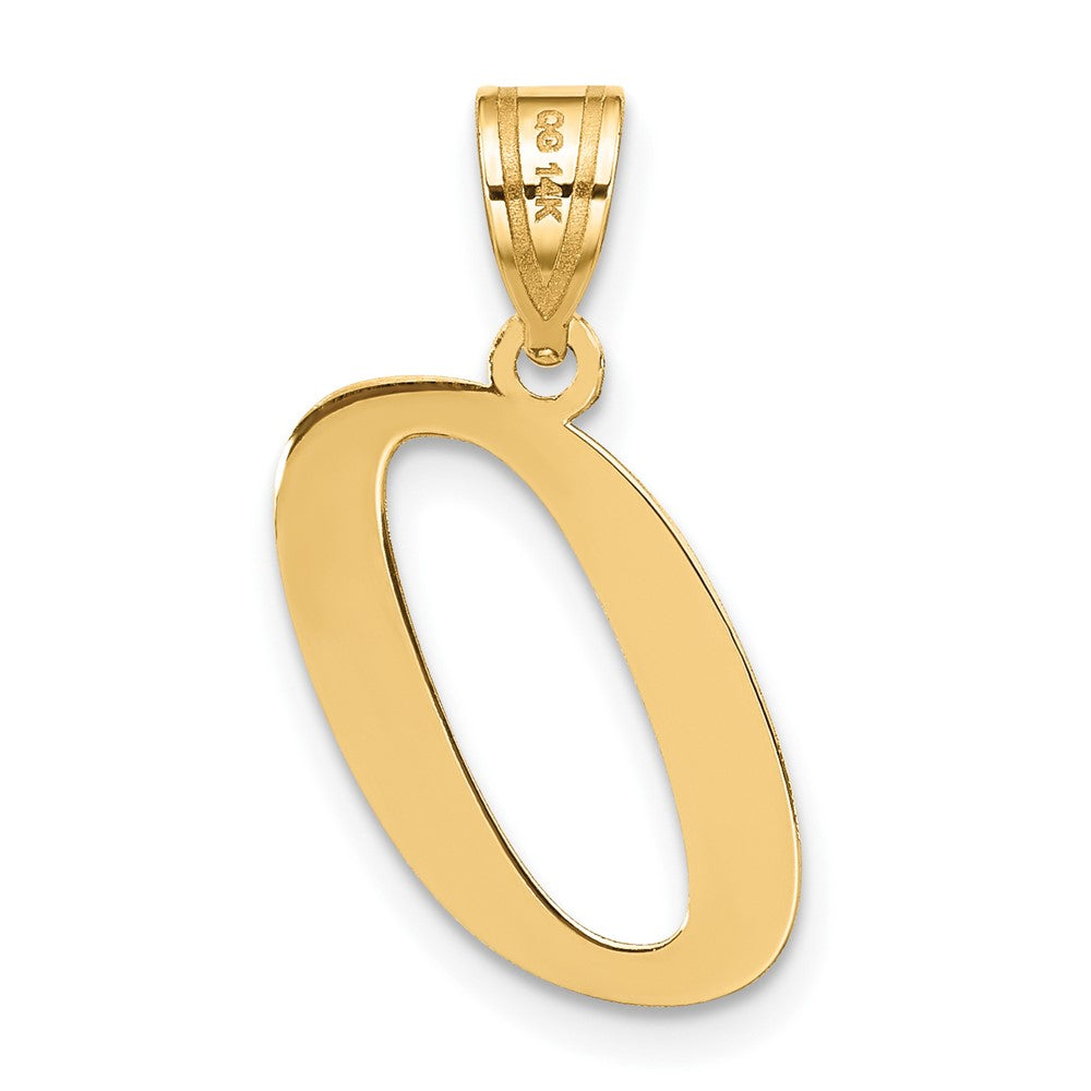 14k Polished Letter O Initial Pendant