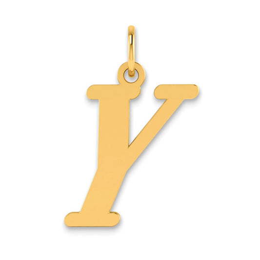 14k Polished Letter Y Initial Pendant