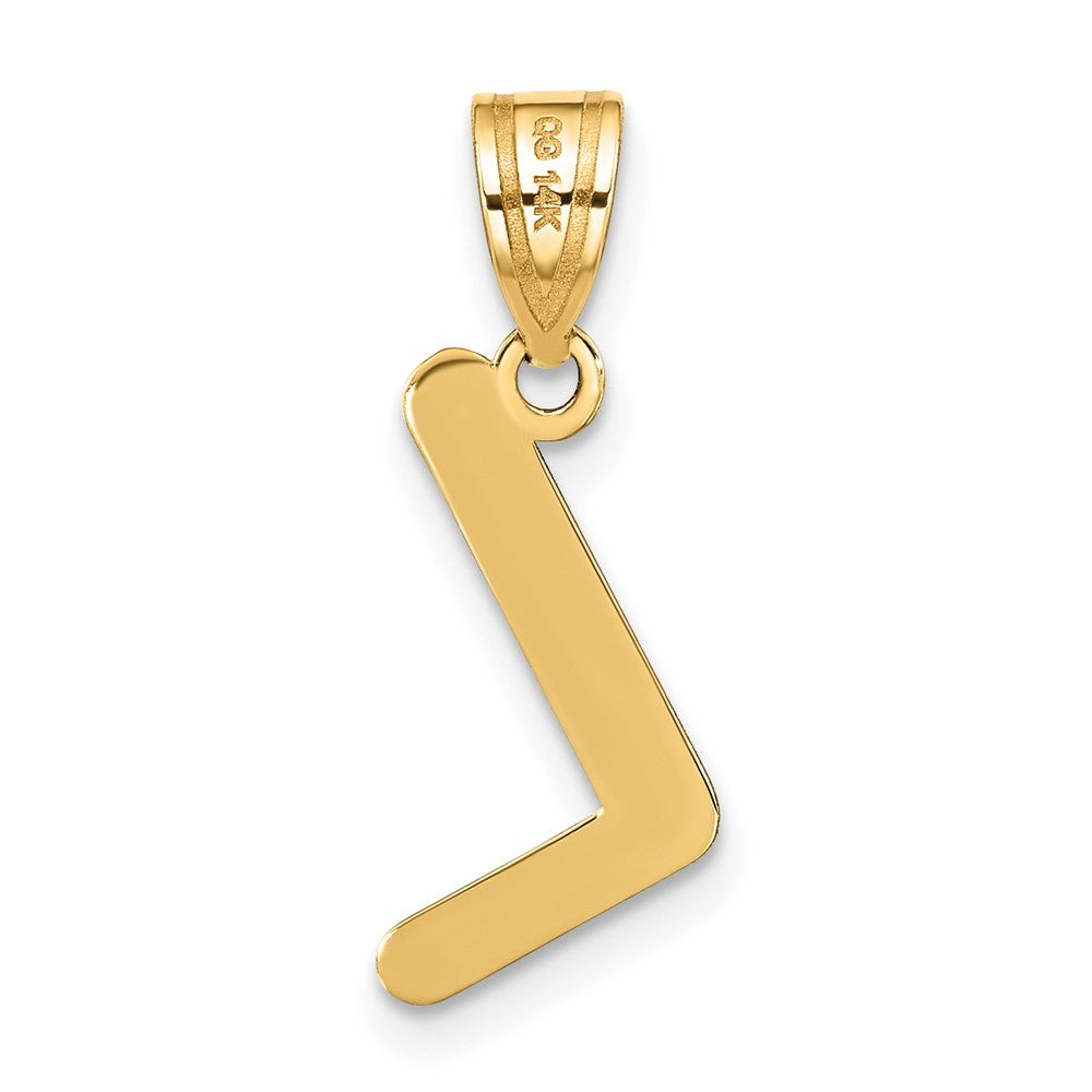 14k Polished Bubble Letter L Initial Pendant