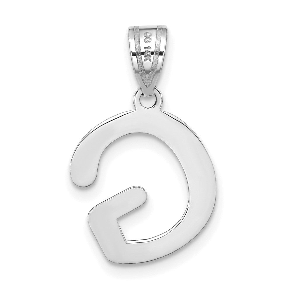 14kw Polished Bubble Letter G Initial Pendant
