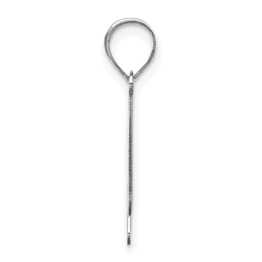 14kw Polished Bubble Letter H Initial Pendant