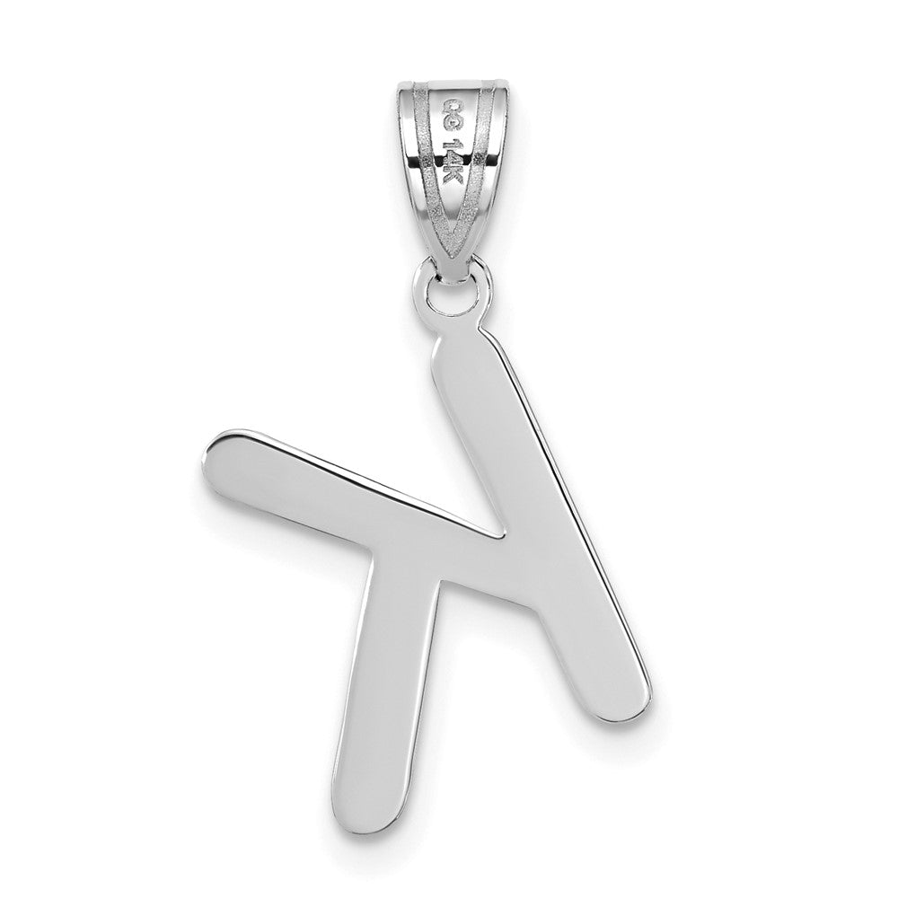 14kw Polished Bubble Letter K Initial Pendant